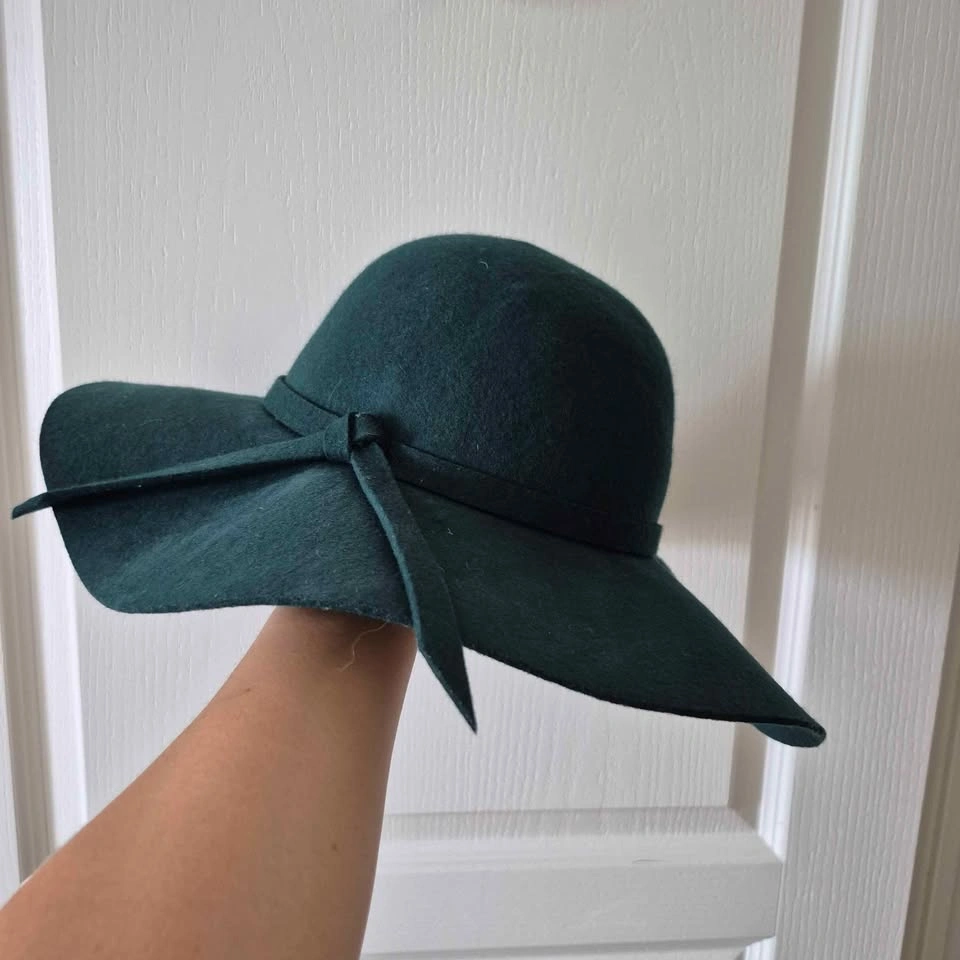 Green Wide Brim Wool Felt Hat - 22.125" Circumference - photo 2