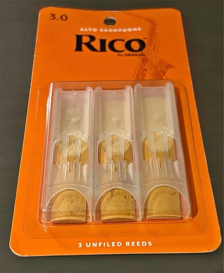 Rico by D'Addario Alto Saxophone Reeds, Strength 3.0, 3-Pack