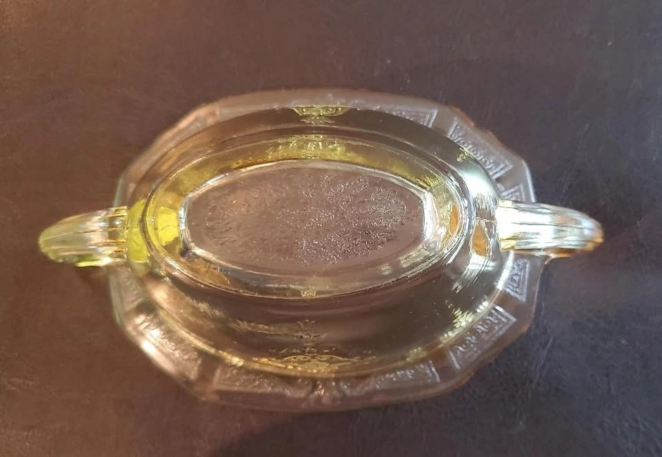 Depression Yellow Glass Dish - photo 4