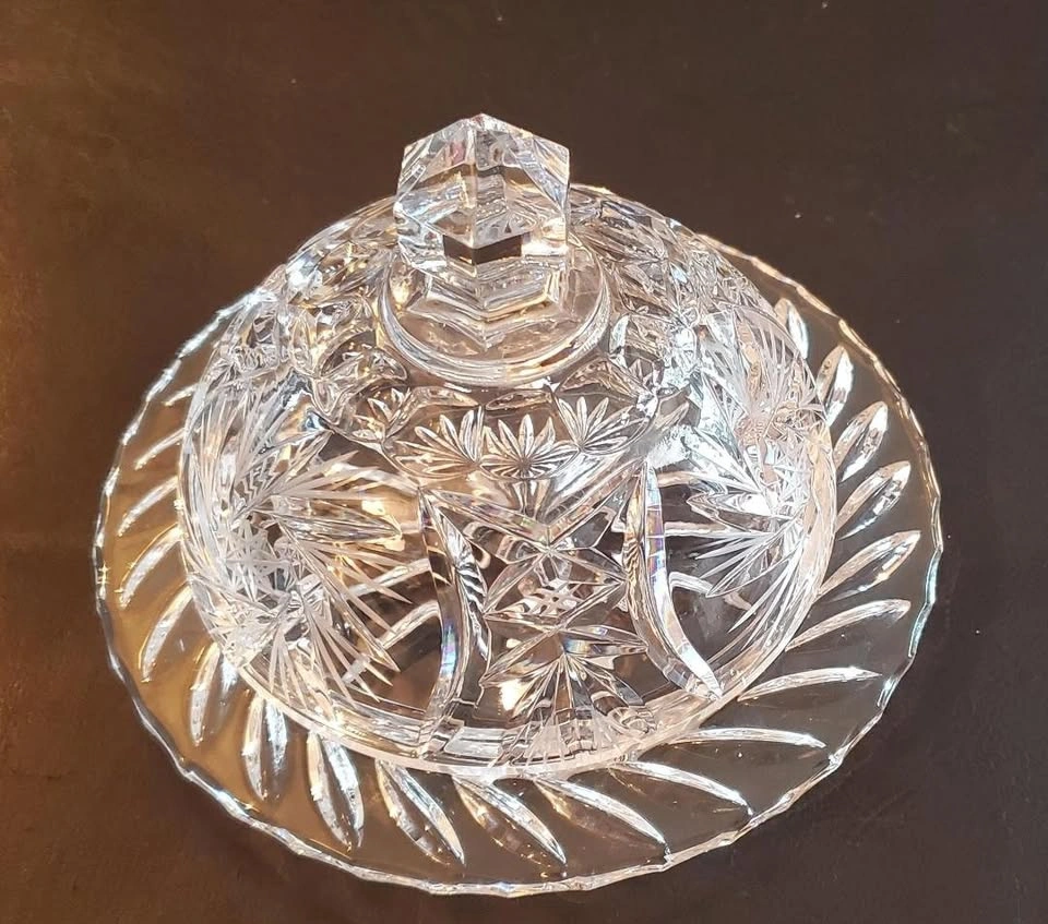 Vintage Cut Glass Butter Dish - photo 2