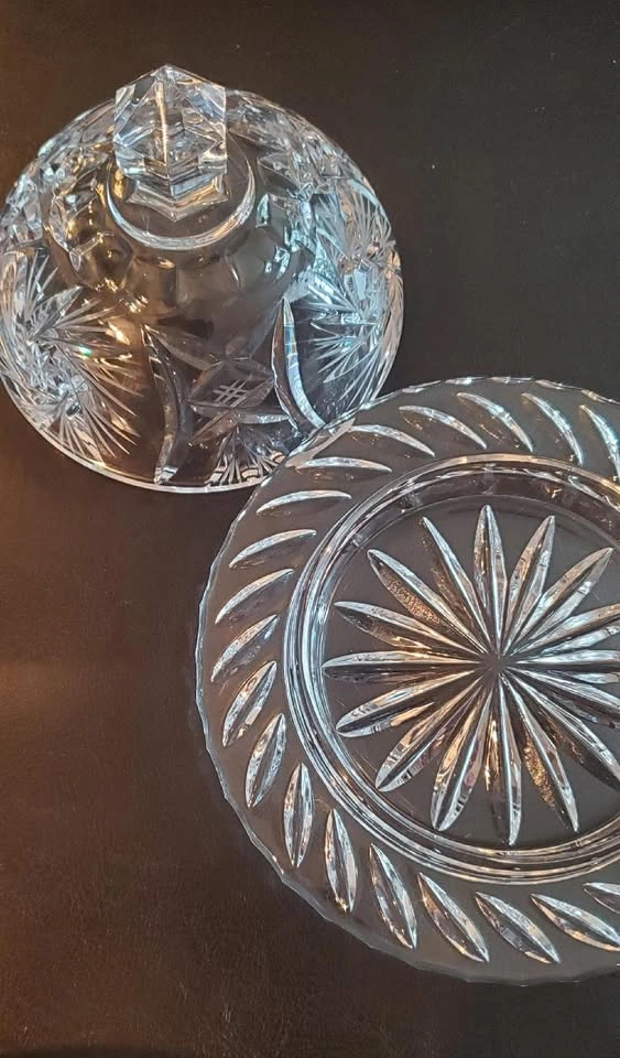 Vintage Cut Glass Butter Dish - photo 3