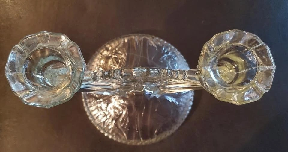 Vintage Double Depression Glass Candelabra - photo 4