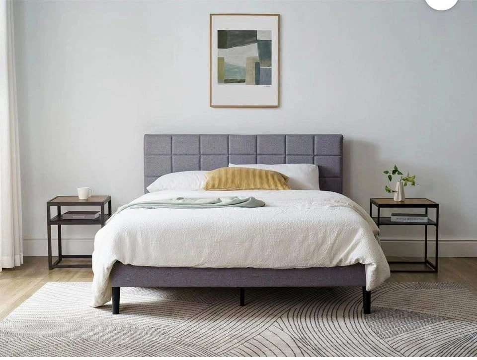 Mainstays Upholstered Queen Platform Bed Frame
