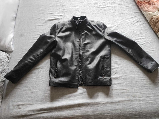 Handmade Genuine Sheepskin Leather Jacket – Size M - photo 2