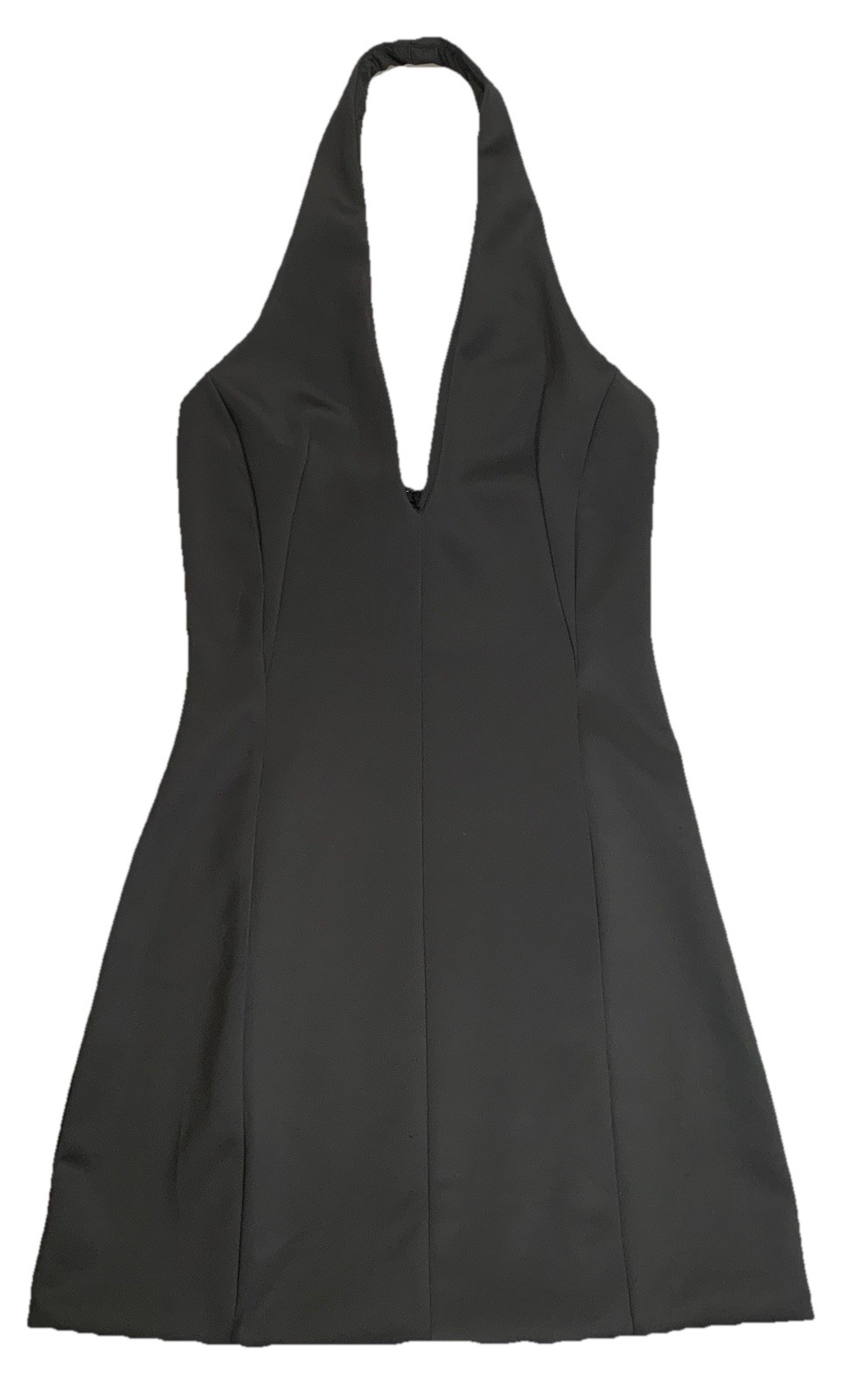 NAMA Scuba Plunge Mini Dress Small Black Halter ⚽️