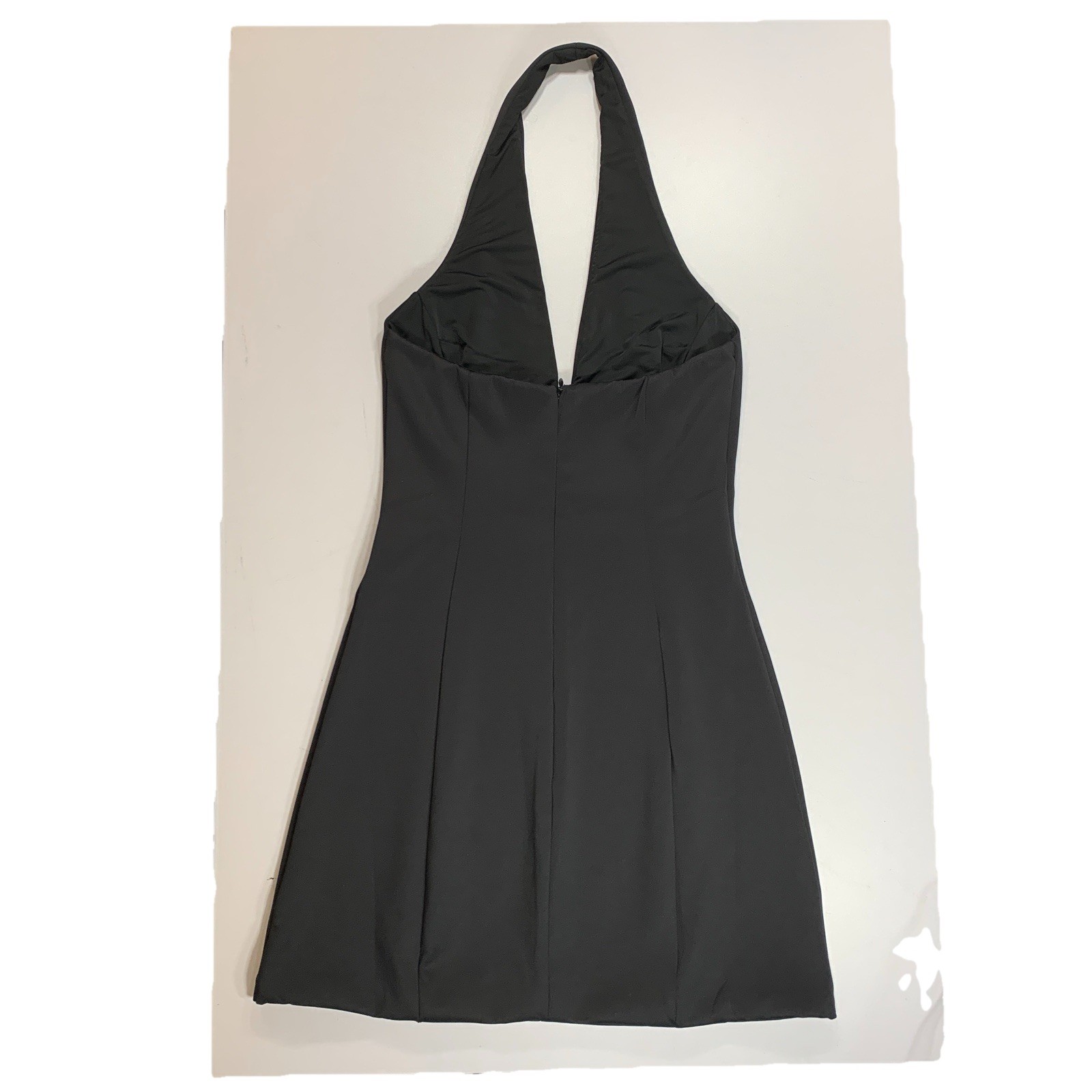 NAMA Scuba Plunge Mini Dress Small Black Halter ⚽️ - photo 2