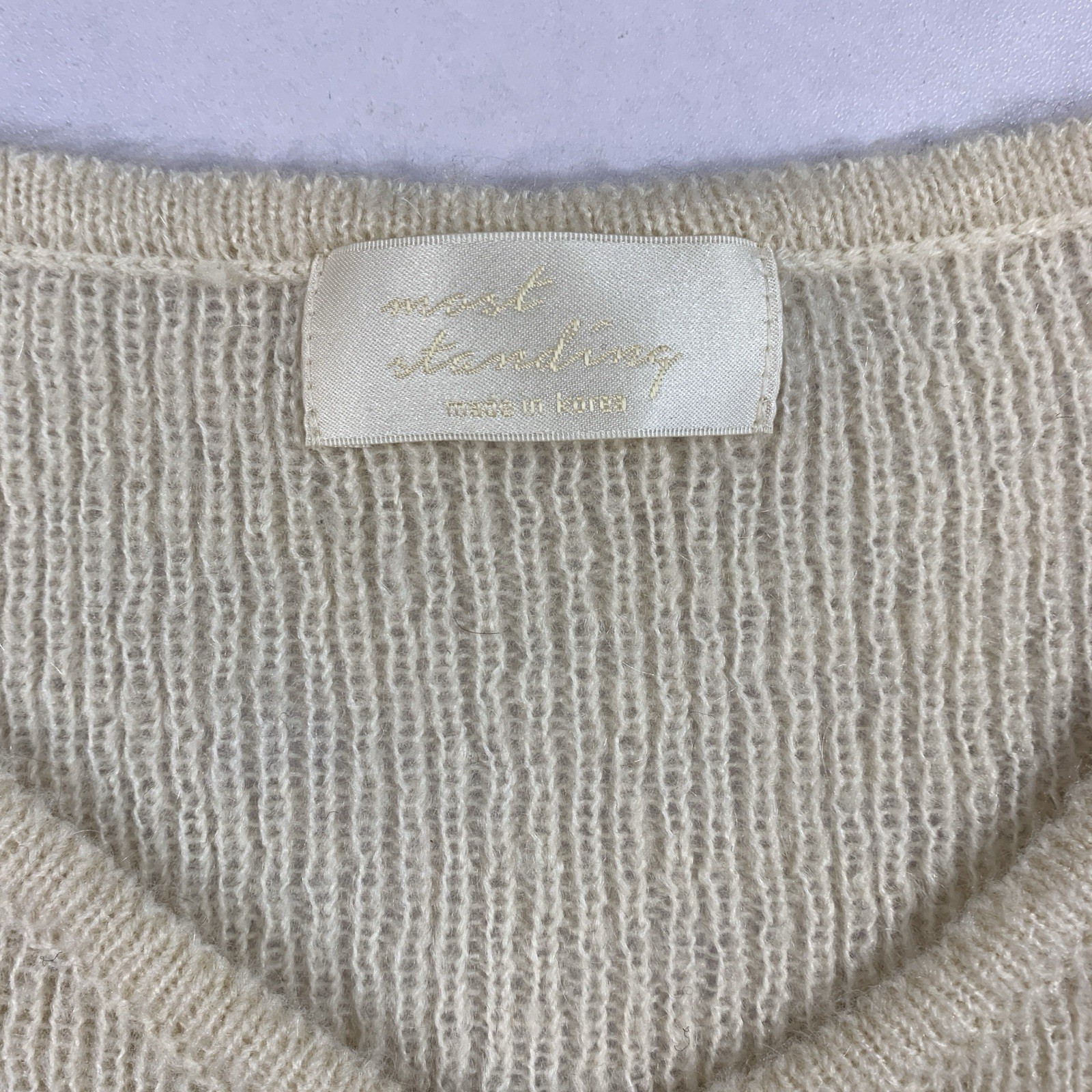 Most Standing Mohair Wool Blend Cardigan S Cream Soft Knit ⚽️ - photo 3