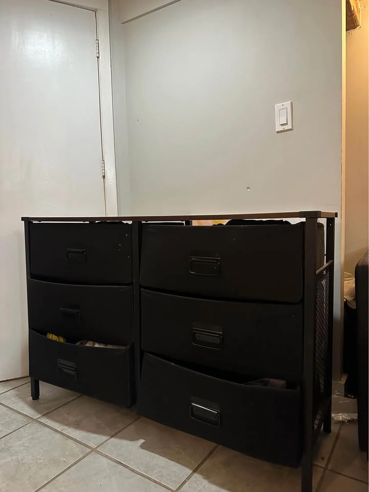 6-Drawer Fabric Dresser with Wood Top - photo 3