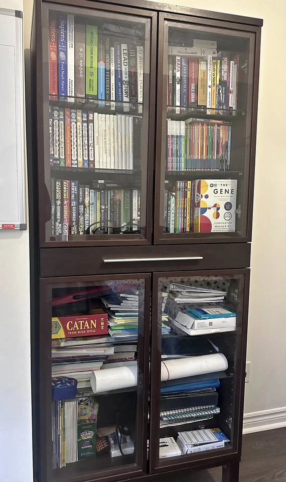 Wooden Book Shelf with glass door