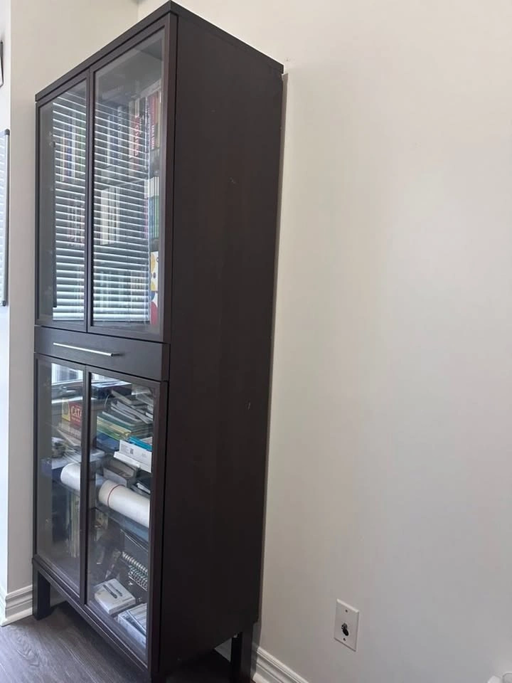 Wooden Book Shelf with glass door - photo 2