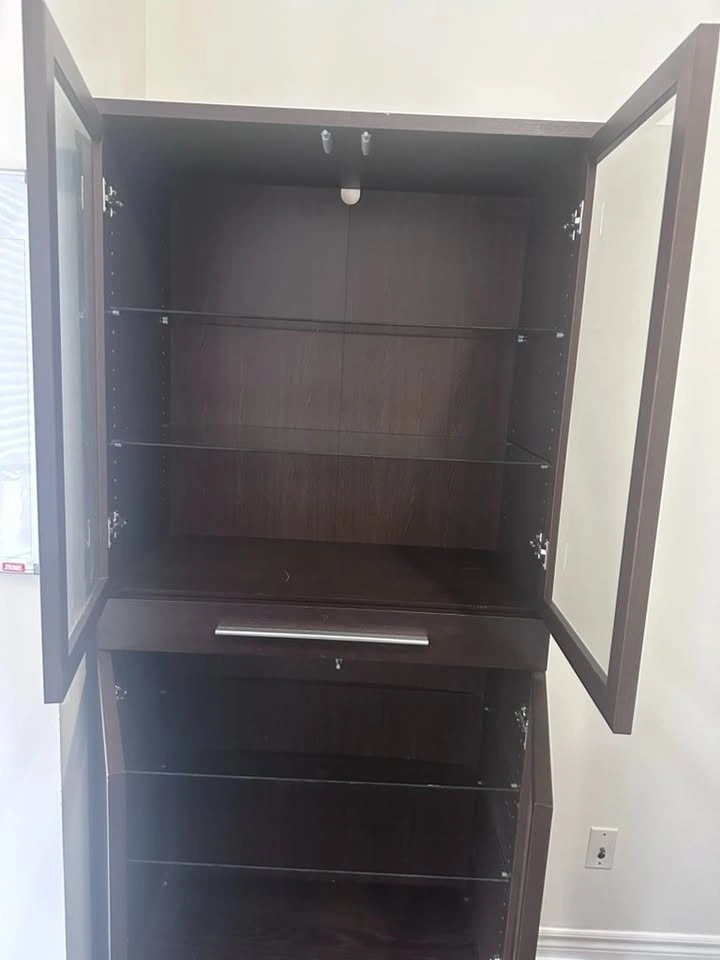 Wooden Book Shelf with glass door - photo 3
