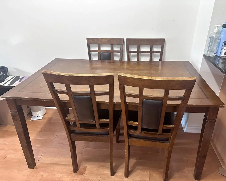Wooden Dining Table with 4 chairs
