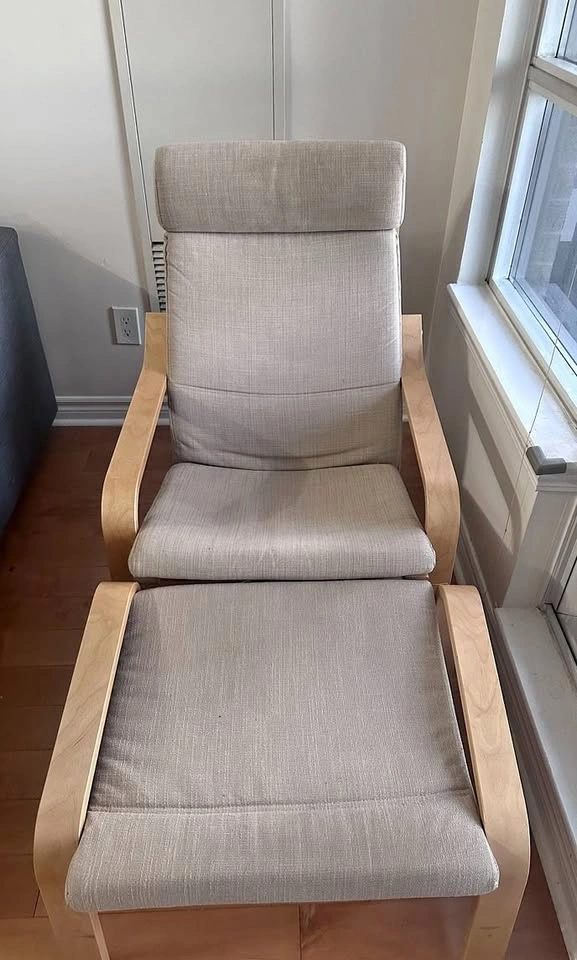 Ikea POÄNG armchair & footstool