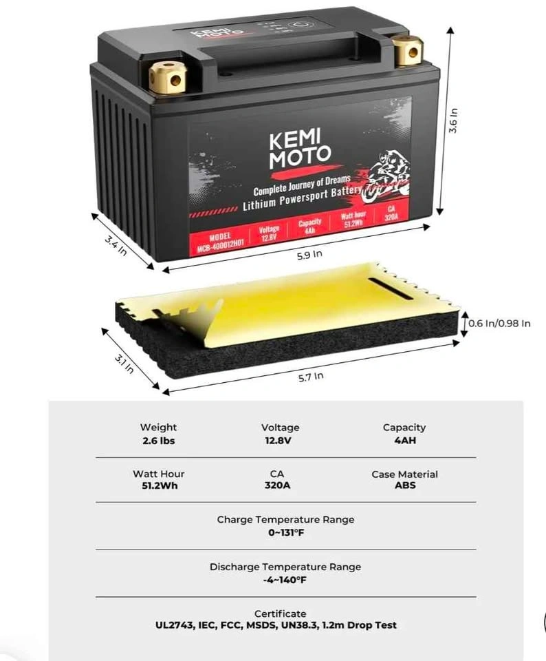 Lithium Battery for Motorcycle/ Lawn Mower/ ATV/ UTV - photo 2