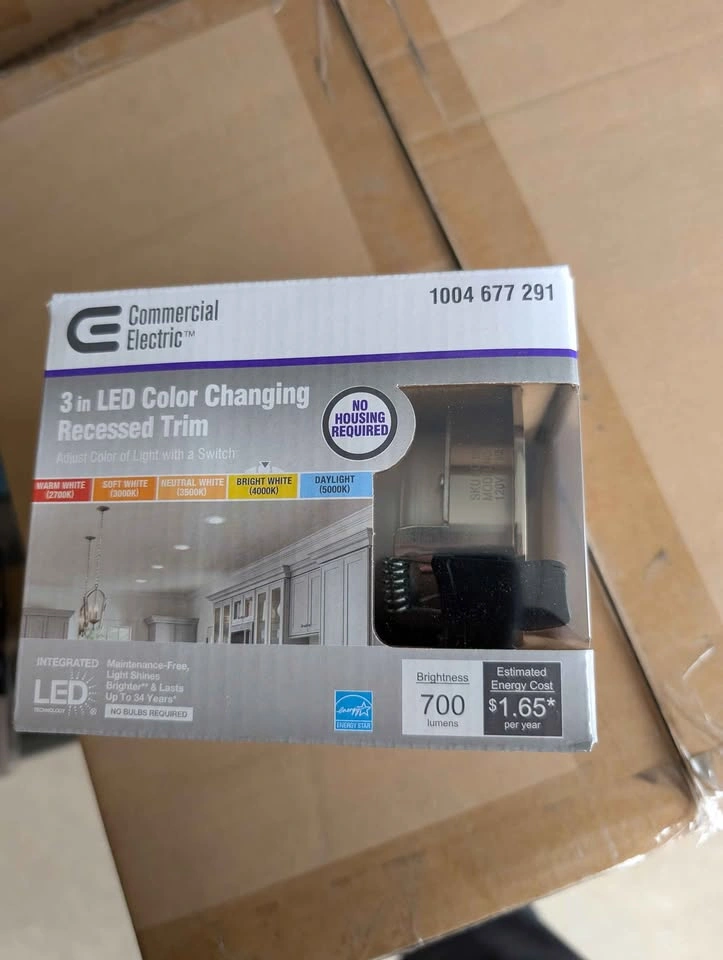 Commercial Electric 3in Colour Changing Recessed Lights x4 - photo 2