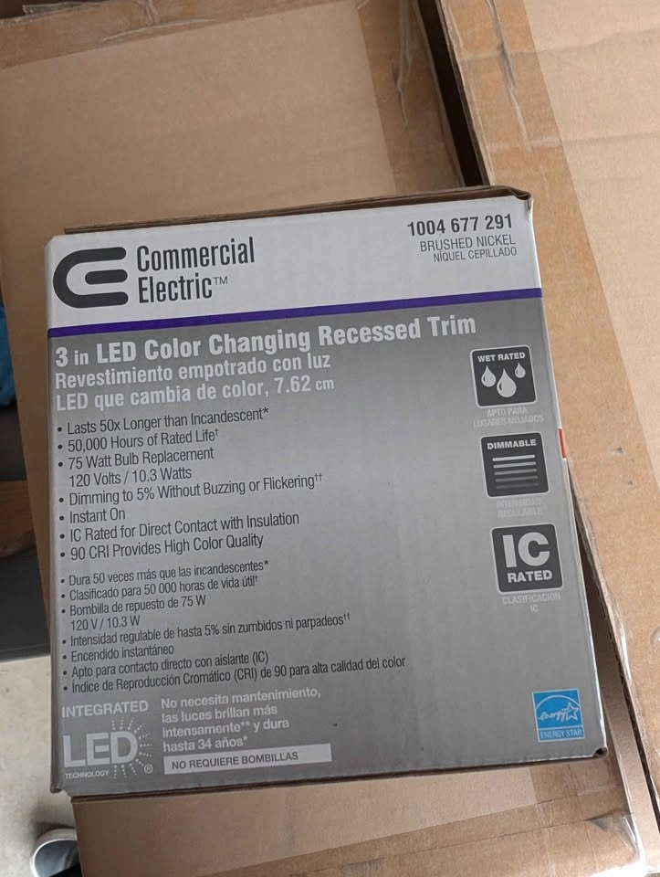 Commercial Electric 3in Colour Changing Recessed Lights x4 - photo 5