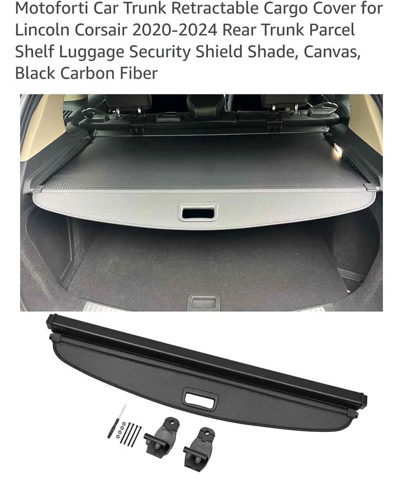 Motoforti Retractable Cargo Cover for Lincoln Corsair