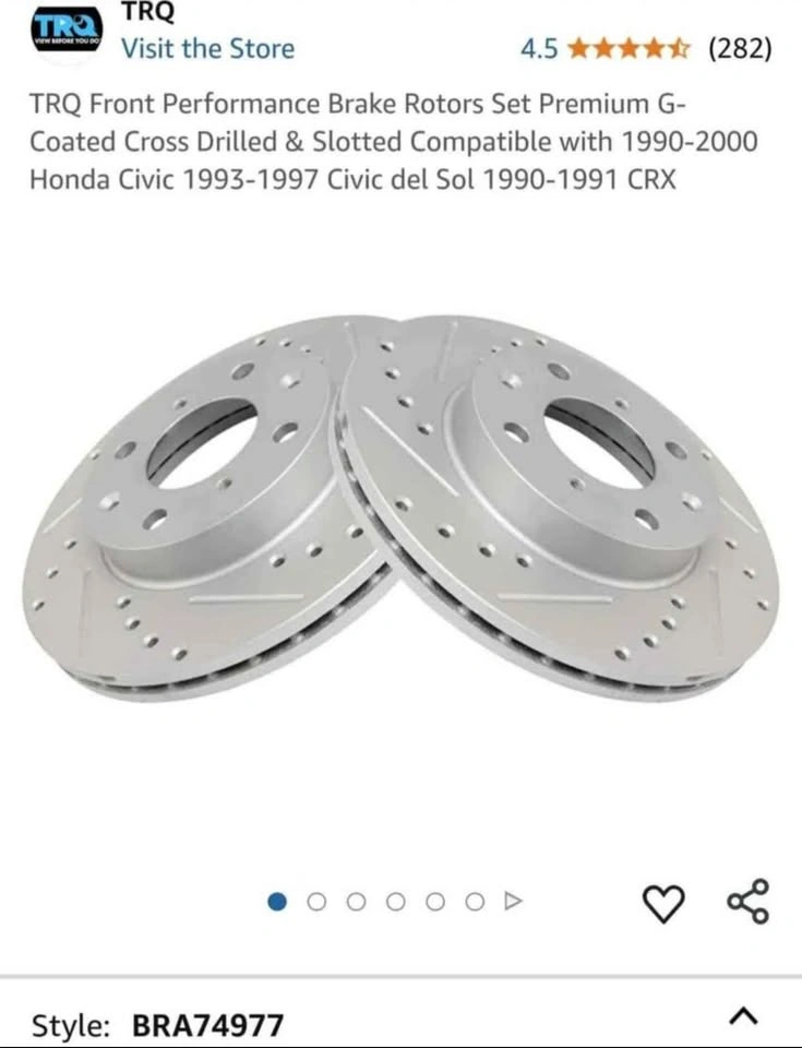 New In Box TRQ Front Performance Brake Rotors Set - photo 2