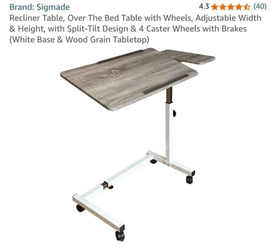 Recliner Table, Over The Bed Table, NEW IN BOX - photo 3