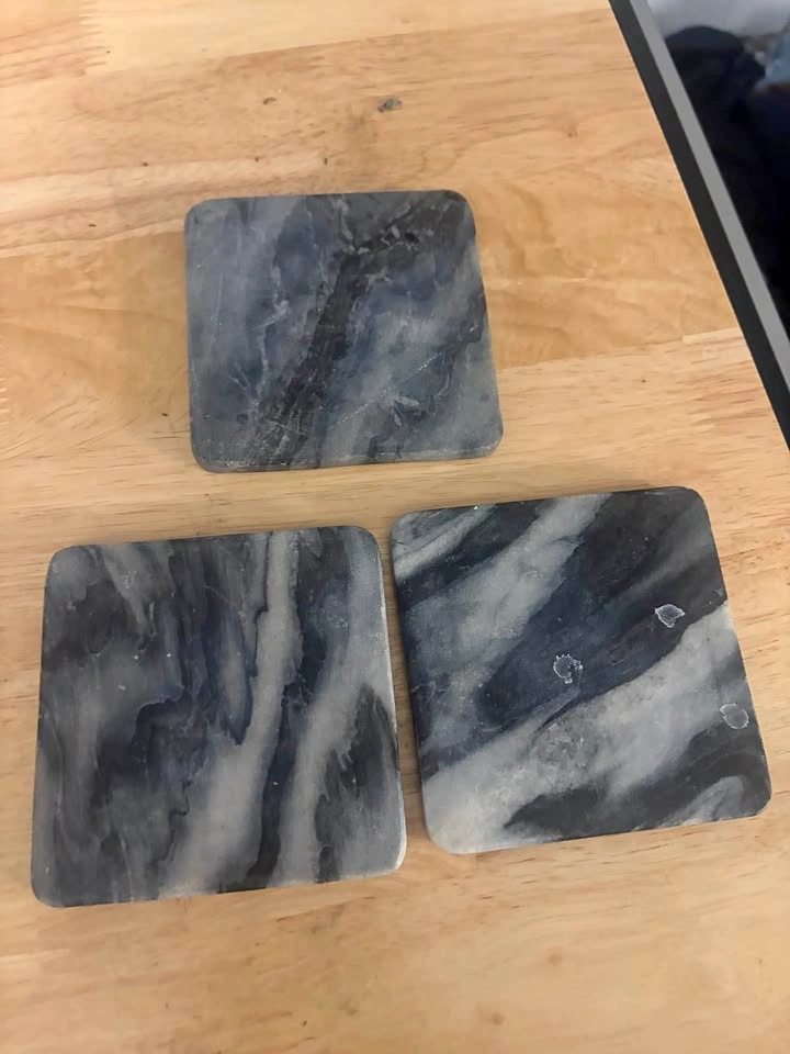 Set of 3 Square Marble Coasters