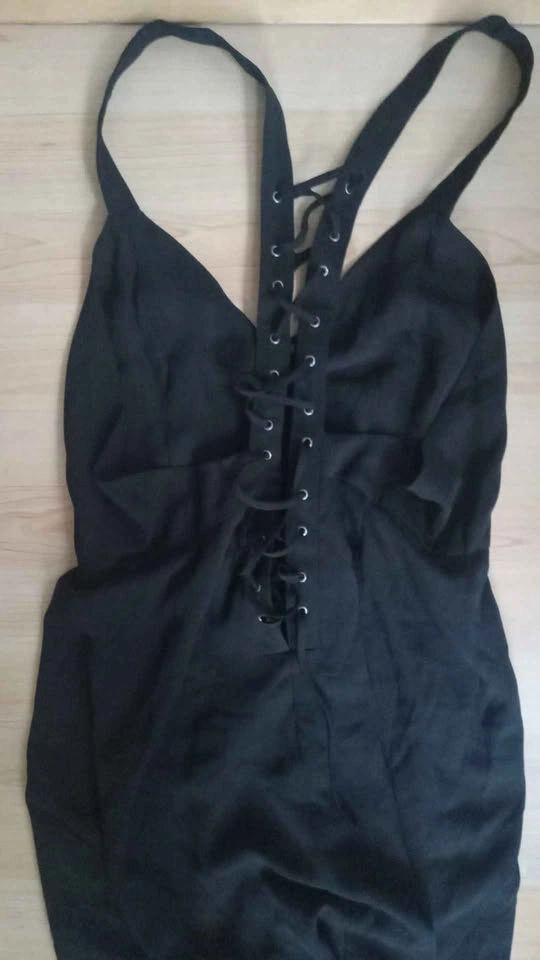 Black Lace-Up Back Maxi Dress - photo 4