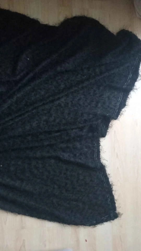 Large Black Fuzzy Knit Throw Blanket - photo 2