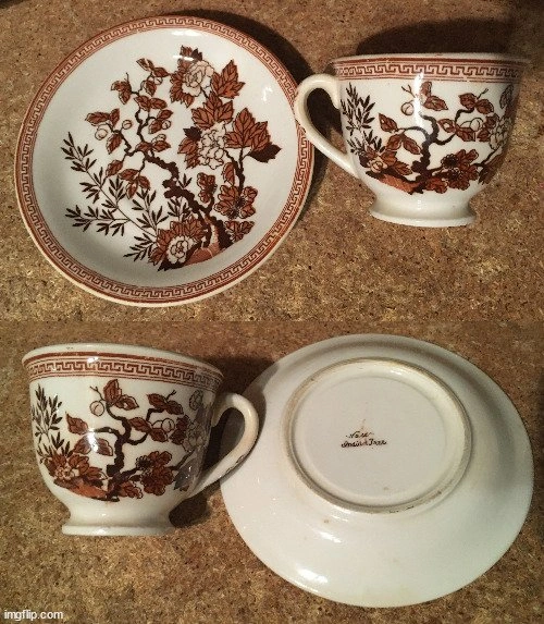 LOT OF 21 SAUCER & TEA CUP CREAMER & SUGAR BOWLS SALEM SWIRL LEF - photo 4