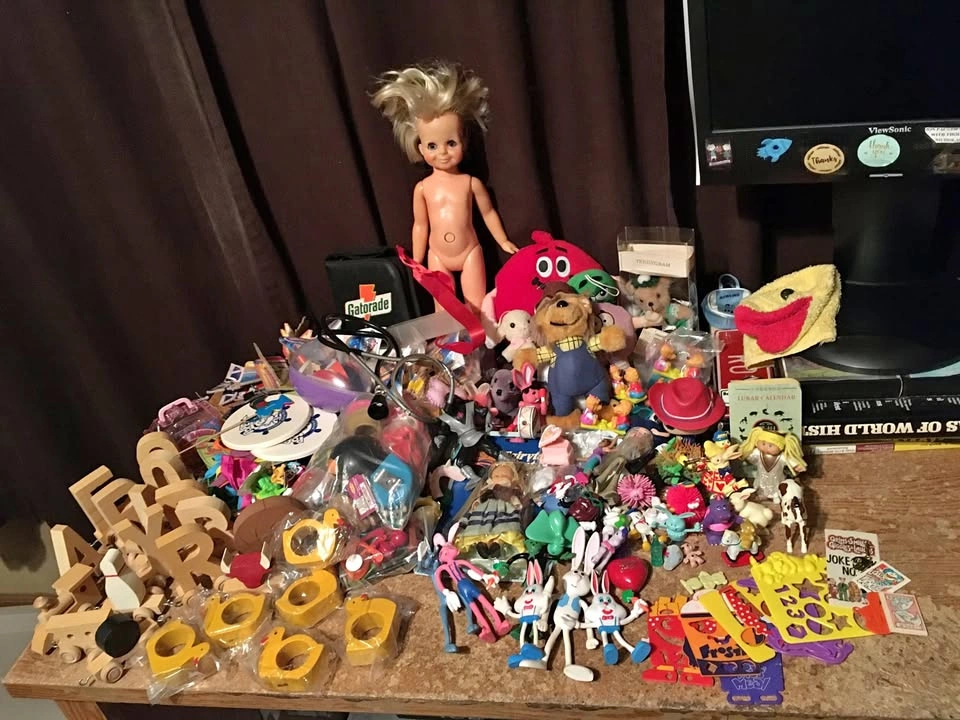 Huge Lot of Vintage Figures, Plush Toys, and Collectibles