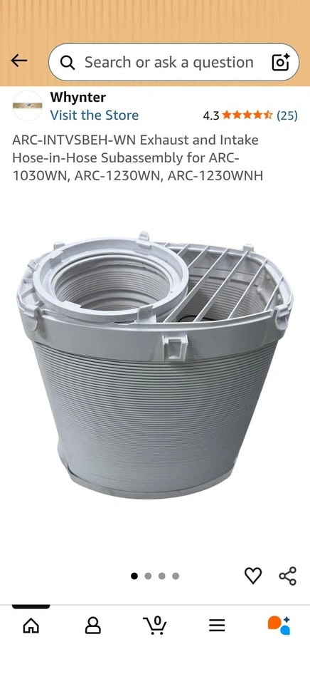 Whynter ARC-INTVSBEH-WN Exhaust/Intake Hose for ARC-1030WN⚽ - photo 2