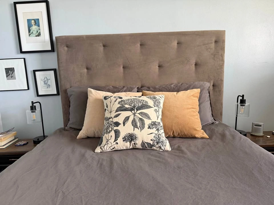 West Elm headboard with optional bed frame - queen size