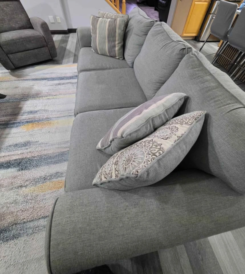 Two 3-Seater Fabric Sofas – Excellent Condition - photo 3