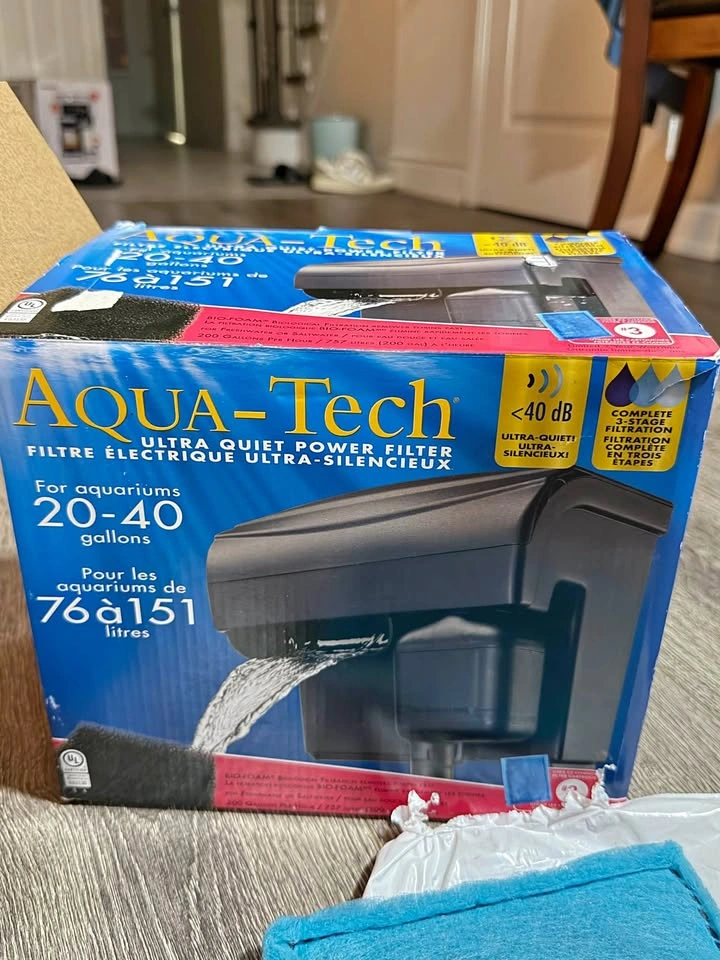 New - AquaTech Ultra Quiet Aquarium Filter (20–40 Gallons)
