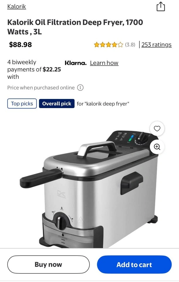 New - Kalorik 3L Digital Deep Fryer with Oil Filtration - photo 4