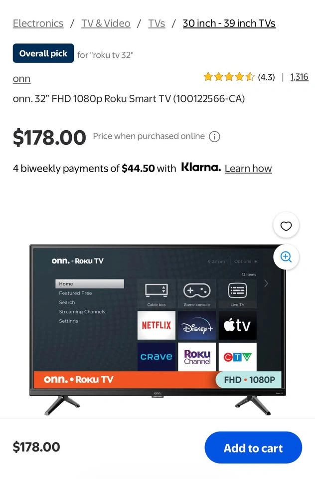 New - Onn. 32” FHD 1080p Roku Smart TV - photo 3