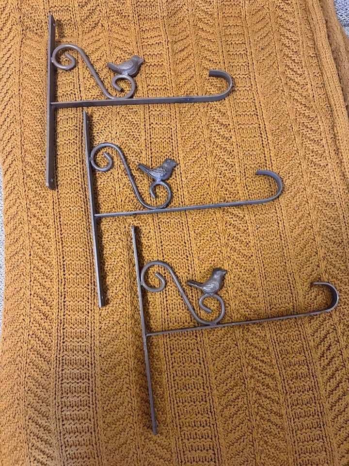 Set of 3 Bird Decorative Hanging Plant Brackets
