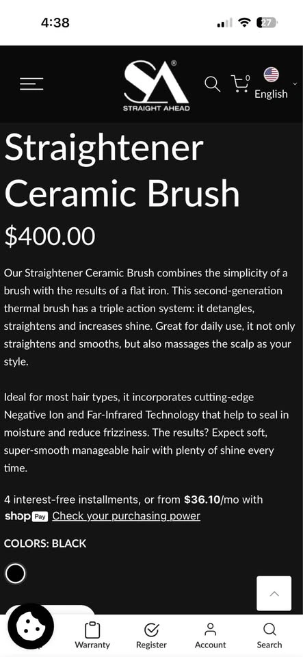 Brand New Straight ahead ceramic straightening brush - photo 2