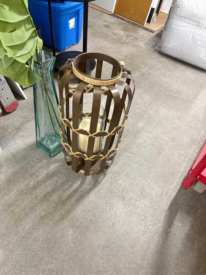 Large patio lantern faux candle 2ft tall