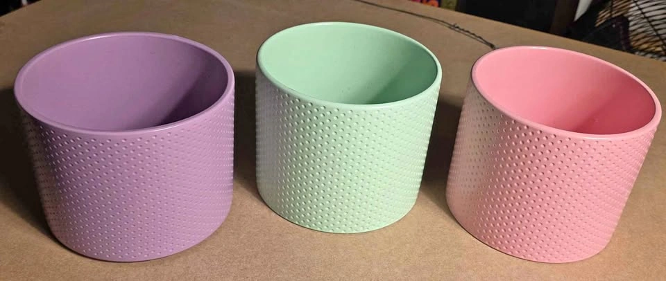 6" Ceramic Orchid Pots (Set of 3) - Pastel Easter Colors ⚽