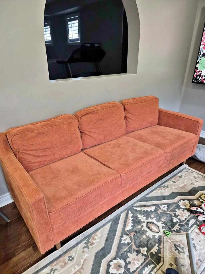 Orange 3 seater couch/sofa