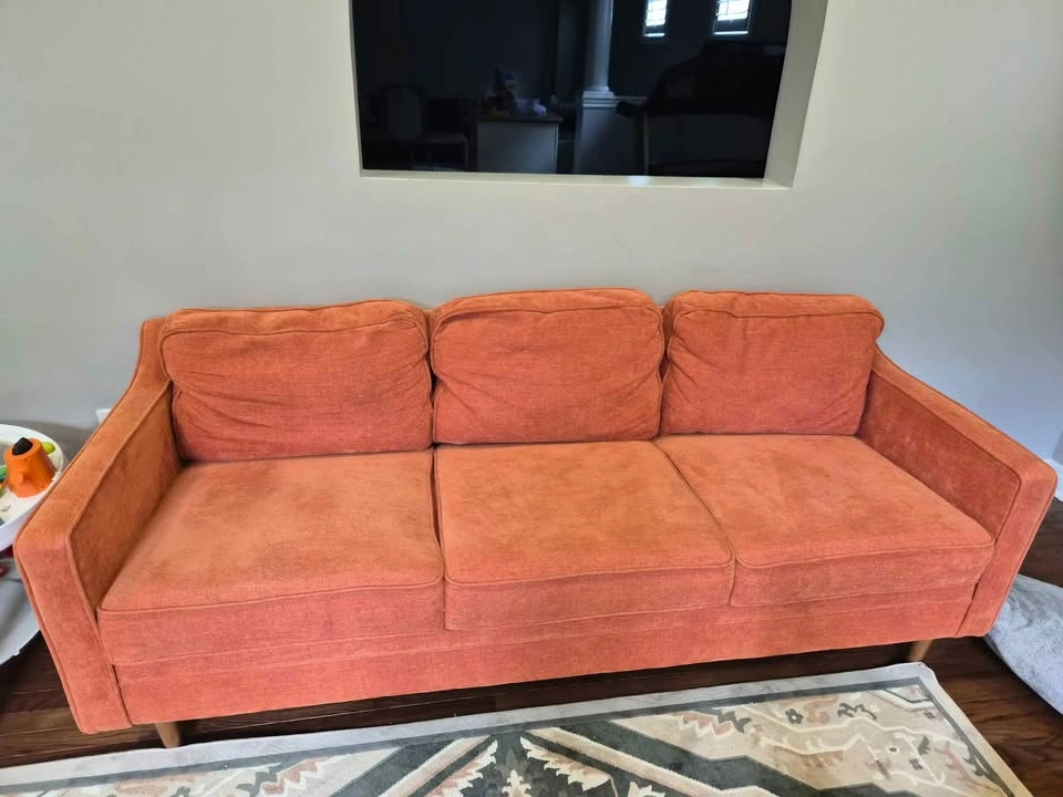 Orange 3 seater couch/sofa - photo 2