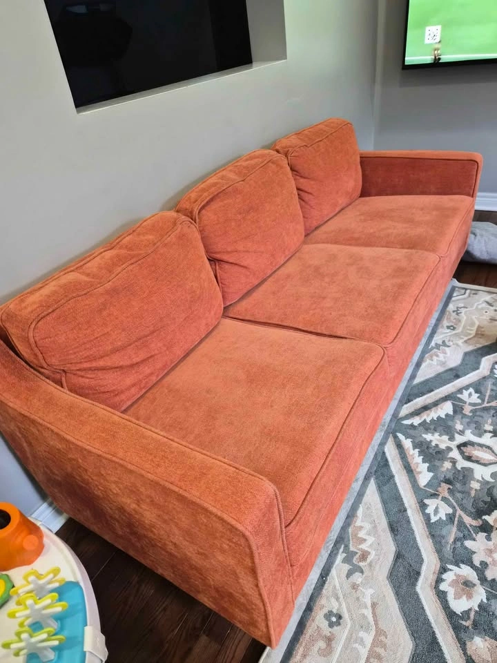 Orange 3 seater couch/sofa - photo 3