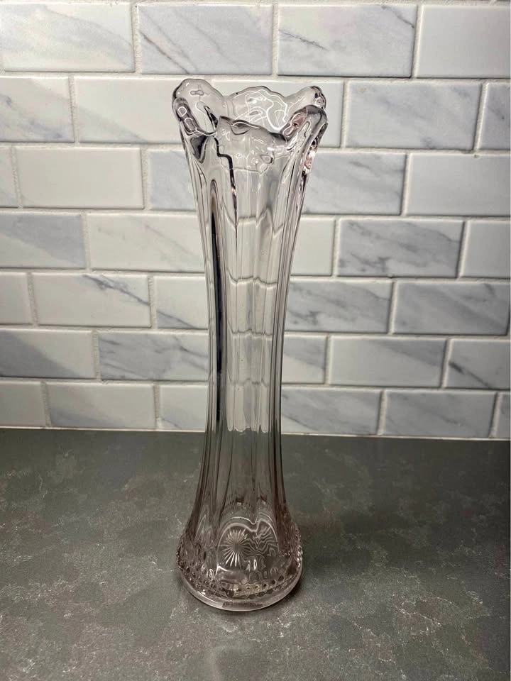 Rare Find! Vintage EAPG Pale Lavender/Amethyst Swung Vase