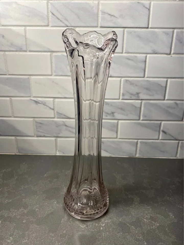 Rare Find! Vintage EAPG Pale Lavender/Amethyst Swung Vase