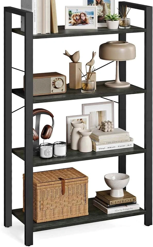 Brand New 4-Tier Charcoal Bookshelf