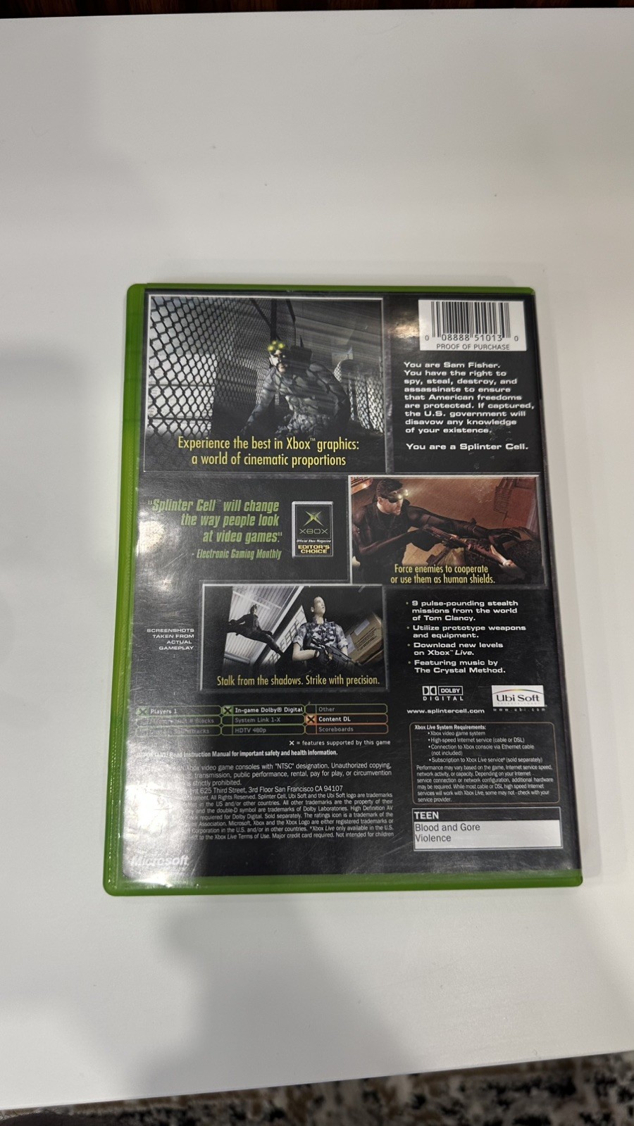 Splinter Cell - Microsoft Xbox CIB including manuals Tested Work - photo 2