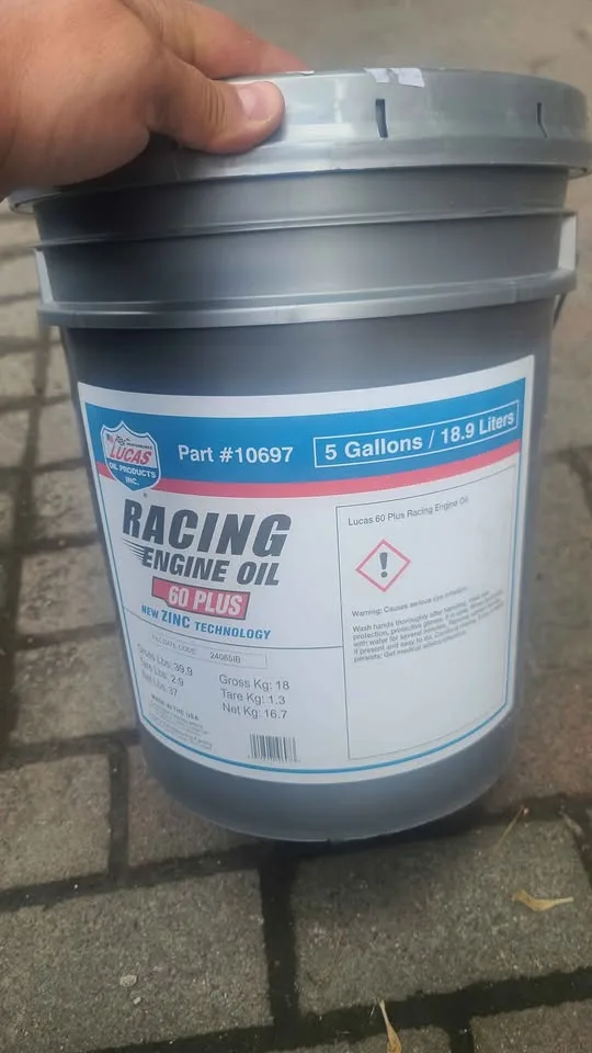 Lucas SAE 60 Plus Racing Engine Oil 5 Gallon Pail - 5W-50 image indicator(2)