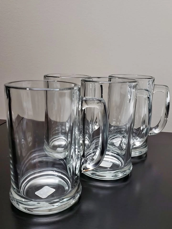 ⚽ BRAND NEW! 4 Handled Beer Mugs 15 oz (Engravable glass)