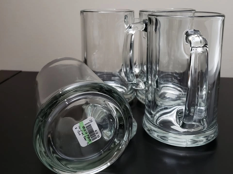 ⚽ BRAND NEW! 4 Handled Beer Mugs 15 oz (Engravable glass) - photo 2