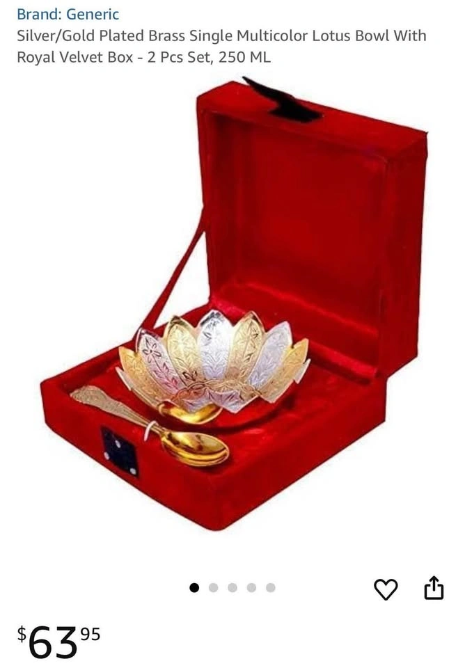 *New* Gold and Silver plated Bowl with Spoon - photo 2