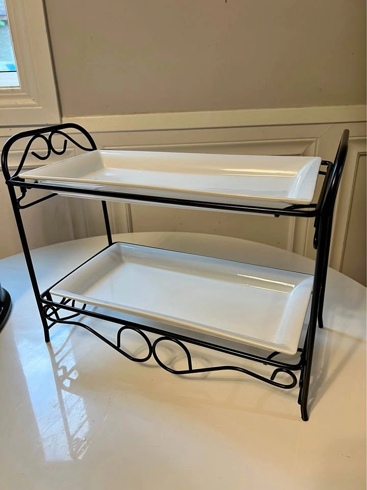 ⚽ Two Tiered Porcelain Cookie Tray